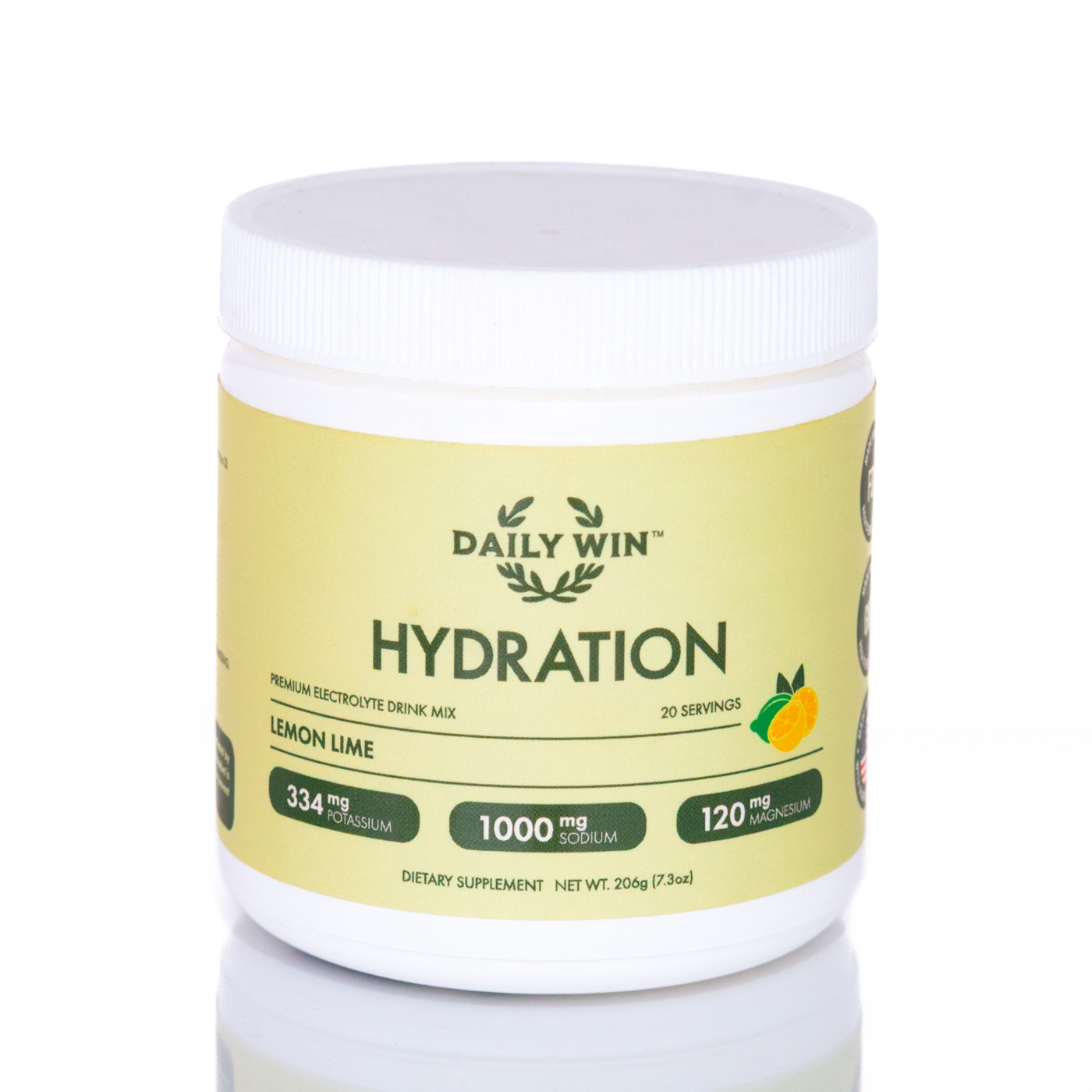 Daily Win Lemon Lime electrolyte drink mix tub